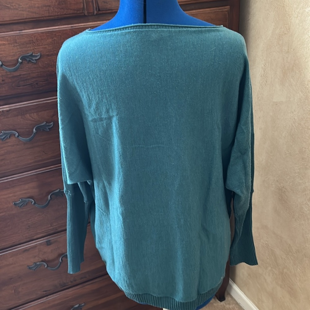 Eileen Fisher merino wool green sweater. - Picture 6 of 10